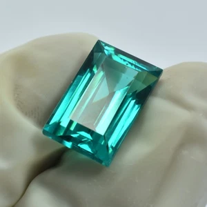 Natural Green Brazilian Tourmaline Baguette Cut 10.45Ct CERTIFIED Loose Gemstone - Picture 1 of 8