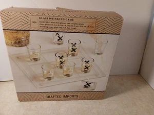 Craft Imports Tic Tac Toe Adult Party Drinking Game 9 Shot Glasses And Game Tray - Picture 1 of 9