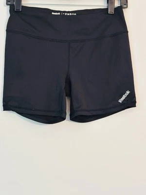 Reebok Womens Shorts S Black White Play Dry Stretch Athletic Running Workout Gym - Image 1 of 2
