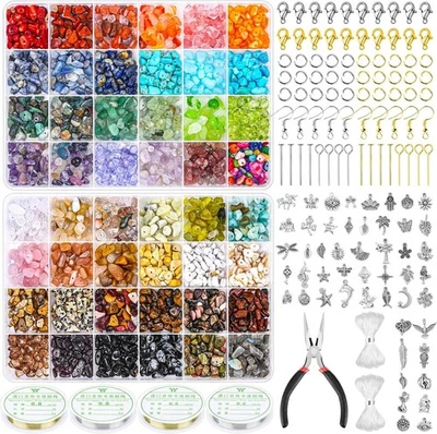 Kit para hacer joyas de cuentas de cristal premium de 2278 piezas - 48 colores vibrantes para adultos Foto 1 de 4