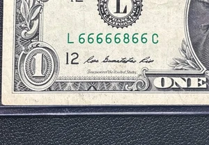 2013$ 1 Dollar Bill 💸 #6666866(  7 of a kind )Very RARE 😎 - Picture 1 of 4