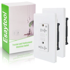 2x Presa GFCI Slim-Simplicità 15A TR WR con piastra a parete adatta a molti stili - Foto 1 di 8