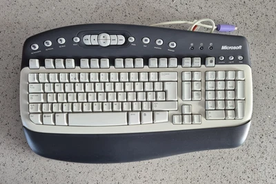 Preowned Vintage Old School Retro Microsoft Multimedia Computer Keyboard - Image 1 of 4