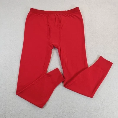 Pantalones de punto térmico LL Bean de colección para hombre grandes altos rojos mezcla de lana doble capa  Foto 1 de 4
