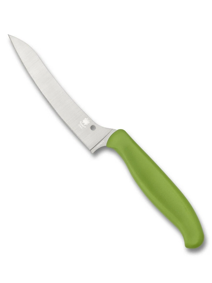 Spyderco Culinary Z-Cut Kitchen Knife K14PGN Point 4.4" Plain Edge Blade - Green - Image 1 of 1