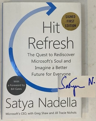 Hit Refresh SIGNED by Microsoft Billionaire CEO Satya Nadella like new 2017 Foto 1 de 4
