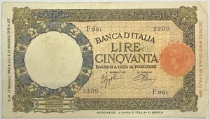 ITALIE - 50 LIRE (1942) - Billet de banque // Qualité : TTB (F 991) - Picture 1 of 2
