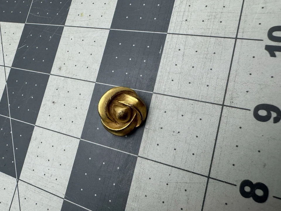 Round Metal Plated Gold Knot Shank Vintage Button - Image 1 of 3