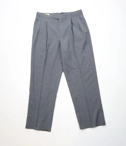 Vintage 70s Streetwear Mens 34x30 Wool Blend Knit Wide Leg Chino Pants Gray USA - Picture 1 of 12