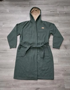 LL Bean Bonded Waffle Fleece Hooded Robe Mens Large Regular Green - Picture 1 of 9