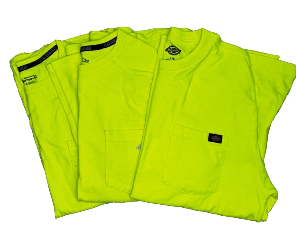 Lote de 3 Camisas Dickies Amarillas Fluorescentes Manga Larga - Talla L - 2 Temp-IQ y 1 Foto 1 de 4