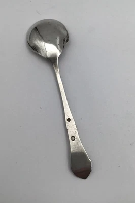 Cuchara de mermelada de lirio francés de plata danesa (esmalte azul) Foto 1 de 4