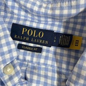 Camisa Polo Ralph Lauren Oxford Guinga Para Hombres L Calce Clásico Azul Oficina Informal - Imagen 1 de 12