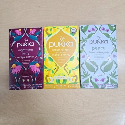 Lote de 3 tés de hierbas orgánicas Pukka, paquete de variedad Foto 1 de 4