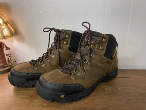 Caterpillar 11 Leather Steel Toe Work Boots Waterproof Brown NEW NO BOX - Picture 1 of 9