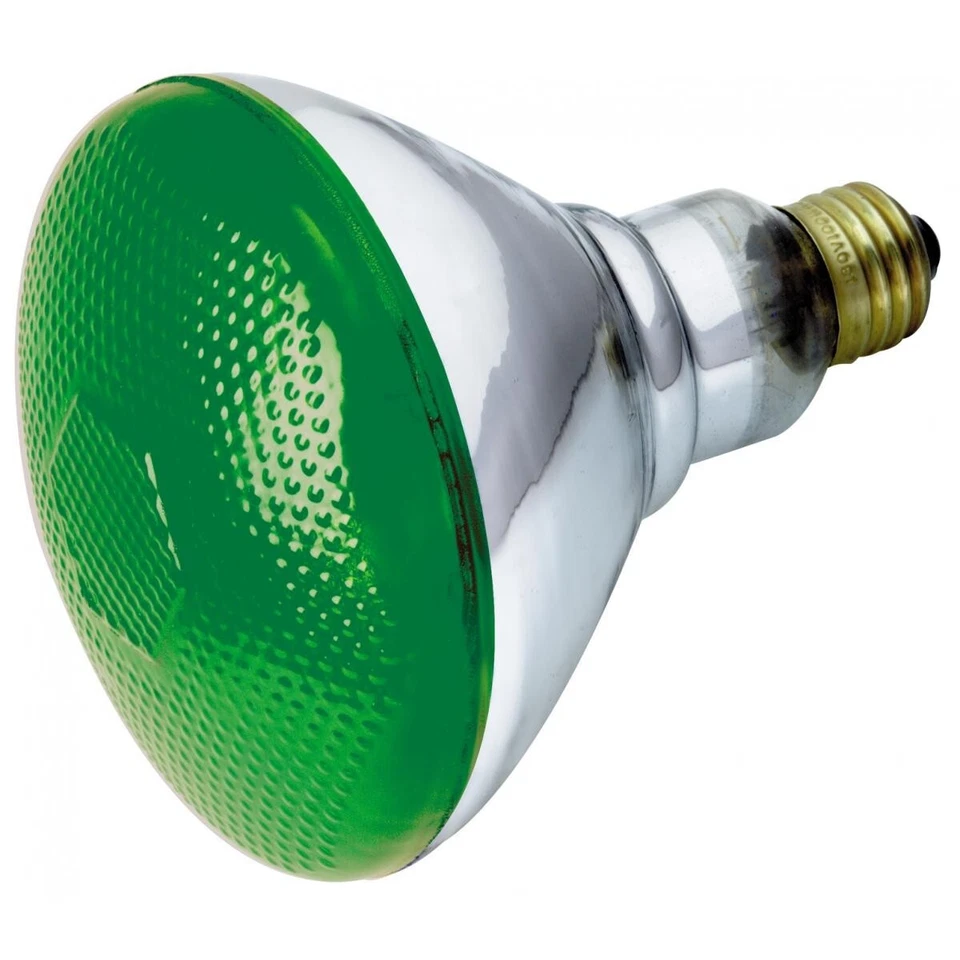 100 GREEN BR38 REFLECTOR FLOOD NIGHT LIGHT BULB INDOOR OUTDOOR - Image 1 of 1