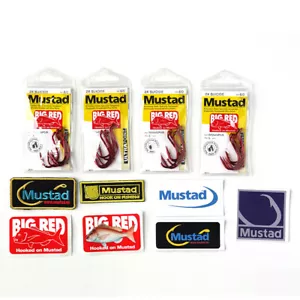 Mustad Big Red 7/0 Suicide Bait Hook 92554NPNR + iron-on patches & stickers - Picture 1 of 7