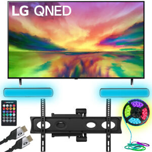 LG QNED80 55 inch 4K HDR Smart Mini-LED TV 2023 w/ Monster TV Wall Mounting Kit