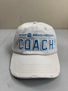 TEAM BEACH BODY COACH Gorra con Correa Estilo Papá Gorra de Béisbol Beige Distress Gimnasio - Imagen 1 de 8