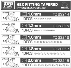 TD23214 - 1.0mm METAL HEX FITTING TAPERED - Imagen 1 de 1