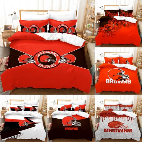 Cleveland Browns Bedding Set 3 Pieces Duvet Cover With Pillowcases Quilt Cover Cover