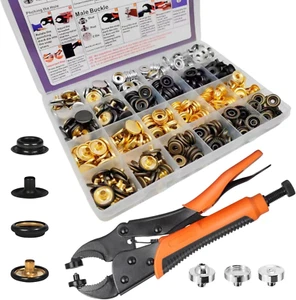 100 Sets Snap Buttons,Heavy Duty Snap Fasteners Kit 15Mm Metal Snaps Canvas Snap - Picture 1 of 12