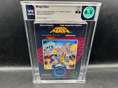 1st Print Mega Man Dr. Wright Misprint Nintendo NES WATA 8.5 CIB Complete in Box - Image 1 of 4