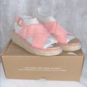 Dr. Scholls Glut rosa Espadrille Keilabsatz Sandalen Größe 6 - Bild 1 von 6