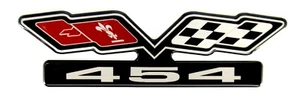 Chevy 454 (FLAGS) EMBLEM Super Sized BLACK - Picture 1 of 2