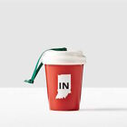 Starbucks Indiana IN Ornament USA State Coffee Red Mug 2016 Christmas Ceramic