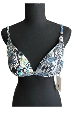 NUEVO CON ETIQUETAS Serpiente Estampado Verano Playa Natación Correa Ajustable Bikini Top Talla Grande Foto 1 de 4