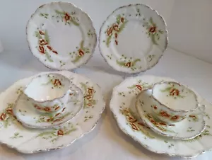 Set da tè Wellington bone china, Art Nouveau, c 1906, ""Viola dorata - Foto 1 di 24