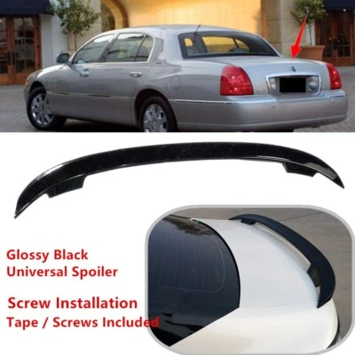 Fit For Lincoln Town Car 2004-2011 Black Rear Trunk Spoiler Sport Wing Universal - Image 1 of 4