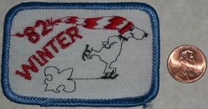 VINTAGE BSA BOY SCOUT OA 1982 WINTER ICE SKATING SNOOPY POCKET PATCH 3" RARE!! - Imagen 1 de 4