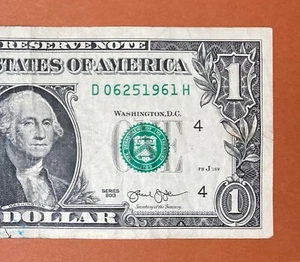 June 25, 1961 (D 06251961 H) Birthday Note $1 One Dollar Bill - Picture 1 of 3