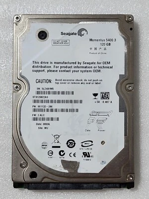 Seagate ST9120822AS 9S1133-286 3.ALC WU 120gb Sata 2.5" - Image 1 of 4