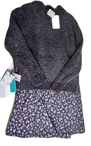 Girls Sweater & Skirt set L (14) Grey Chenelle & Multi Poof Apparel & Copper Key - Picture 1 of 8