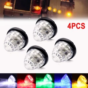 4pcs Amber Round LED Side Marker Beehive Cone Lights for Peterbilt Truck Trailer - Bild 1 von 17
