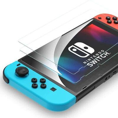 2x protective glass film for Nintendo Switch bulletproof screen protector full 9H - Image 1 of 4