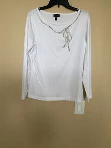 Escada Sport Embellished T Shirt White Size XL - Picture 1 of 8