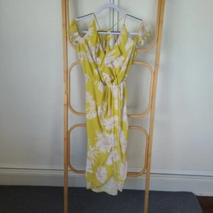 Sheike Size 6 Floral Cold Shoulder Midi Dress Party Cocktail Floral Print - Picture 1 of 6