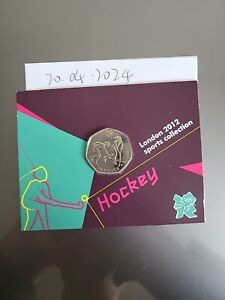 London 2012 Olympic BUNC Hockey 50p Carded Coin Free Post With 24 Tracked.