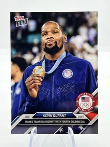2024 Topps Now Olympics Kevin Durant Record 4th Gold Medal #28 Team USA PRESALE - Picture 1 of 2