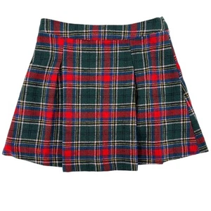 Copper Key Girls Plaid Pleated Skirt Size Medium 10 12 Red Green - Picture 1 of 6