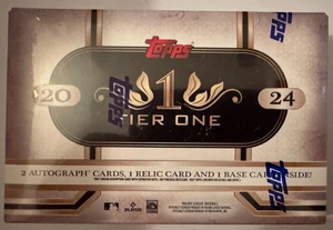 2024 Topps Tier One Baseball Sealed Hobby Box of 2 Auto, 1 Relic & 1 Base Card - Picture 1 of 5