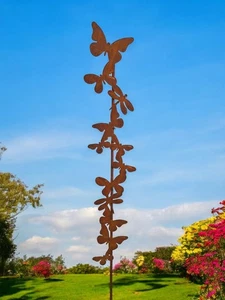 Enchufe de jardín mariposas, metal inoxidable, 80 cm de altura decoración de jardín - Imagen 1 de 3