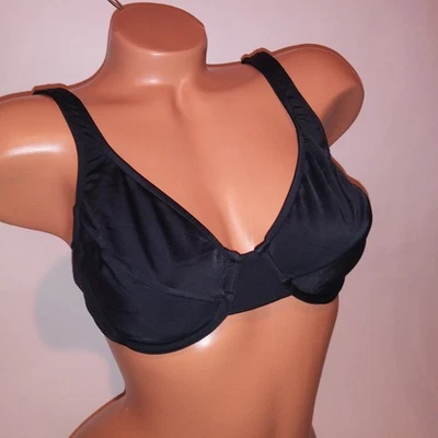 Top de bikini de natación Venus talla D negro liso con aros Foto 1 de 4