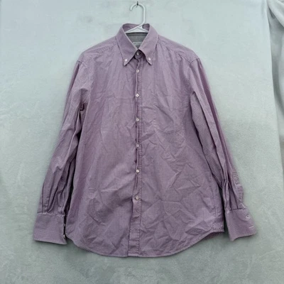 Camisa Brunello Cucinelli Para Hombres M Rosa A Cuadros Calce Básico Negocios Informal Abotonada Foto 1 de 4