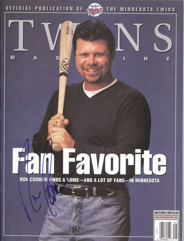 1999 Minnesota Twins vs Devil Rays Program: Autographed by Ron Coomer - Image 1 of 1