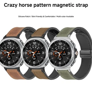 Bracelet boucle magnétique cuir silicone pour Samsung Galaxy Watch 8/8Classic/Ultra - Photo 1 sur 30